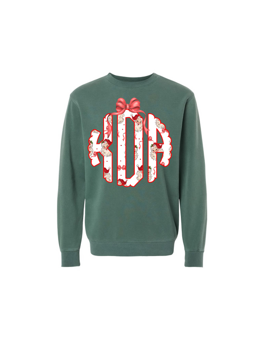 CUSTOM SANTA MONOGRAM CREW