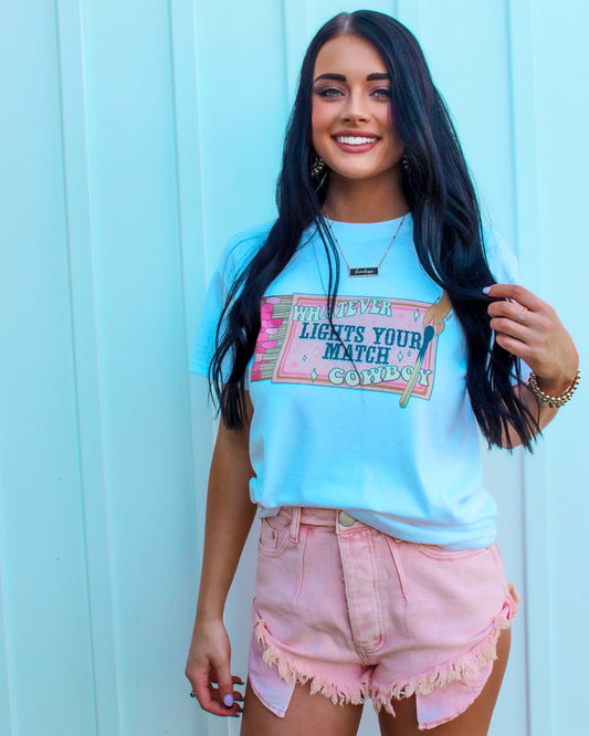 Cotton Candy Denim Shorts - Buckin Bliss